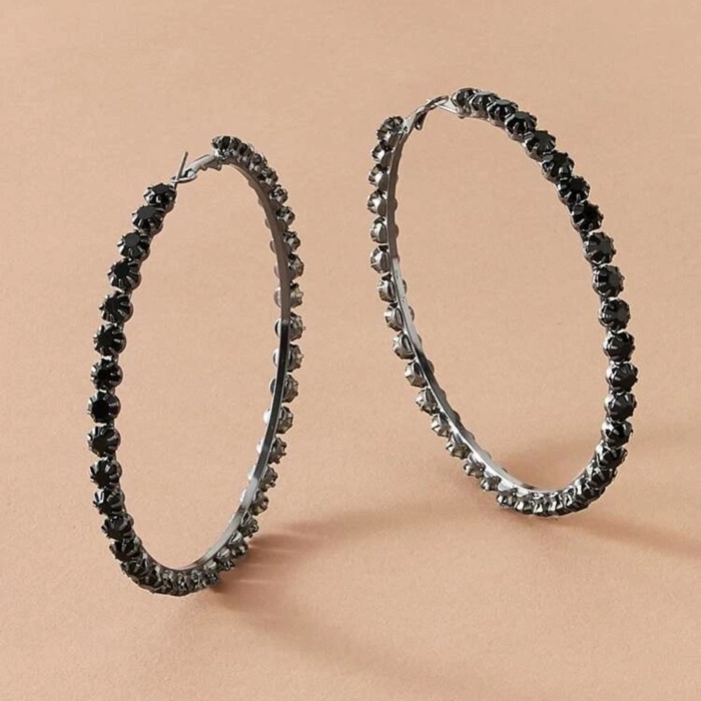 Black Hoop Earrings
